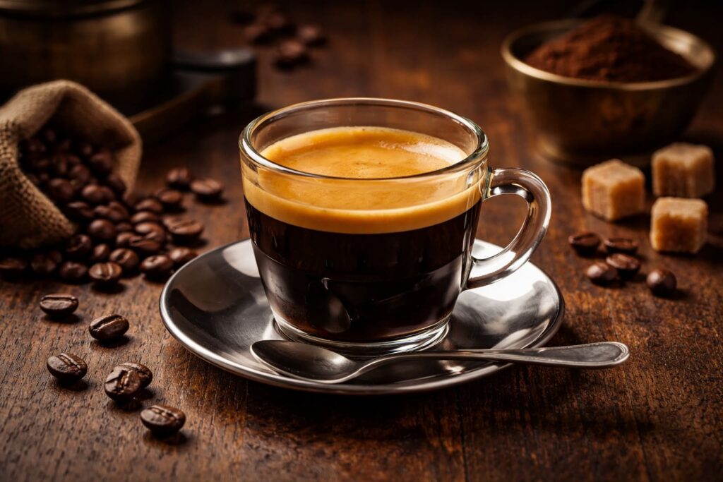 Cà phê hạt espresso rang mộc cho lớp crema dày và đậm đà